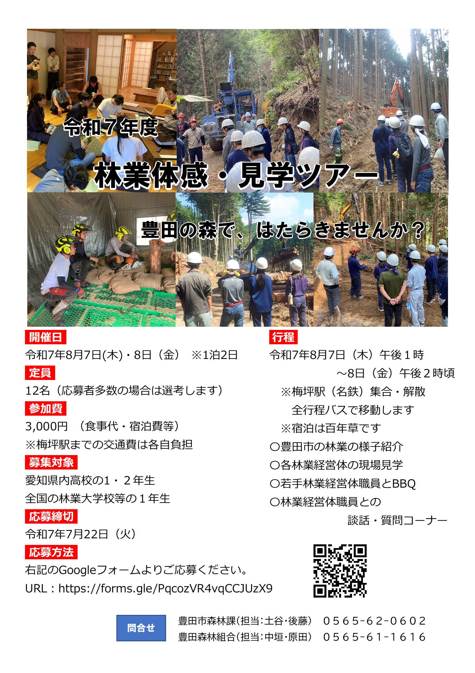 林業体感・見学ツアー チラシ